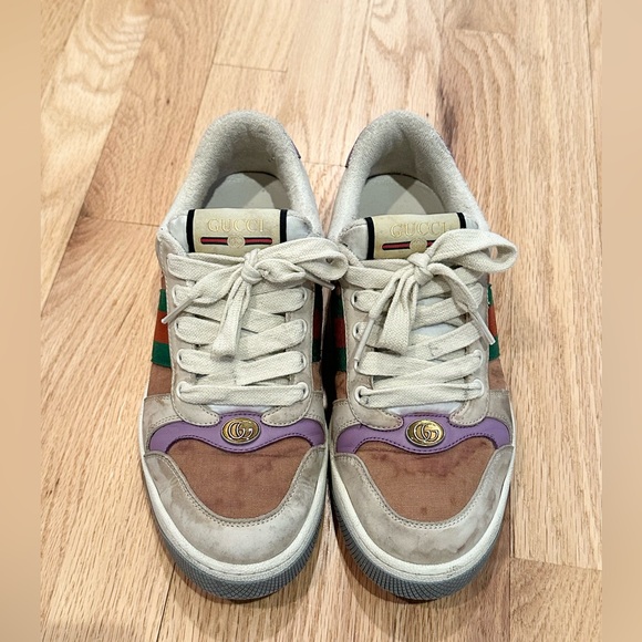 Gucci Screener sneaker (pink, green, orange) -womens - Picture 10 of 15